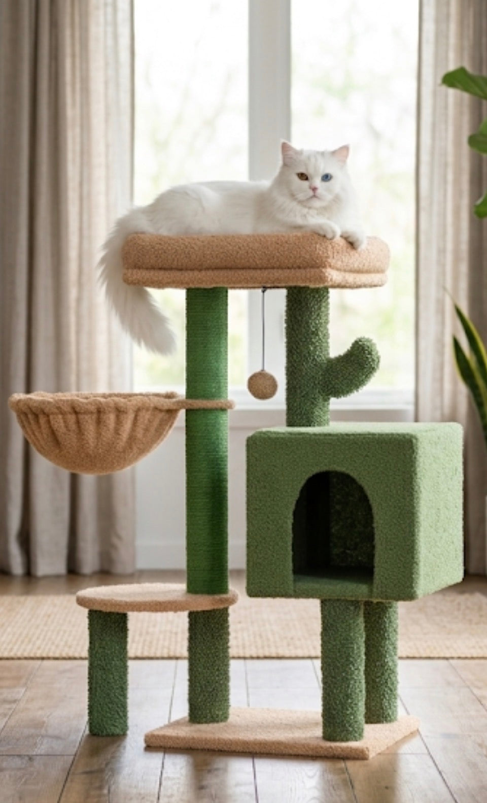 Lunara Cactus Cat Tree — Green