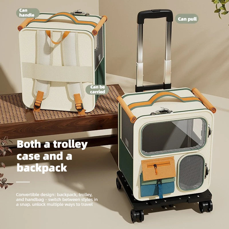 Lunara Roam Cat Carrier with Wheels Ideal for Travel Walking and Camping
