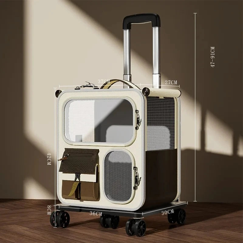 Lunara Roam Cat Carrier with Wheels Ideal for Travel Walking and Camping