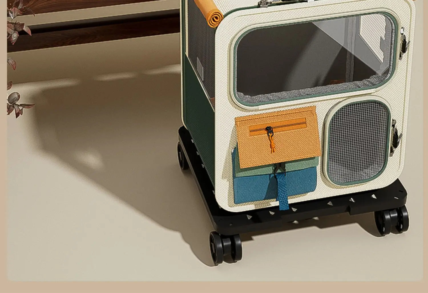 Lunara Roam Cat Carrier with Wheels Ideal for Travel Walking and Camping