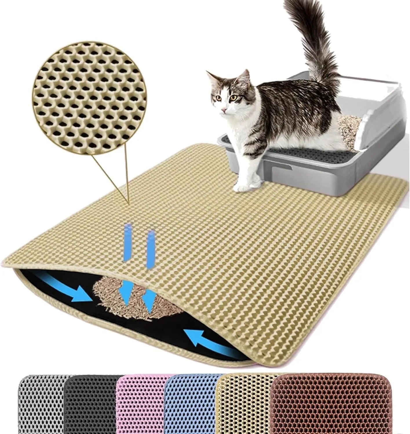 Lunara Litter Mat Double Layer  Non Slip