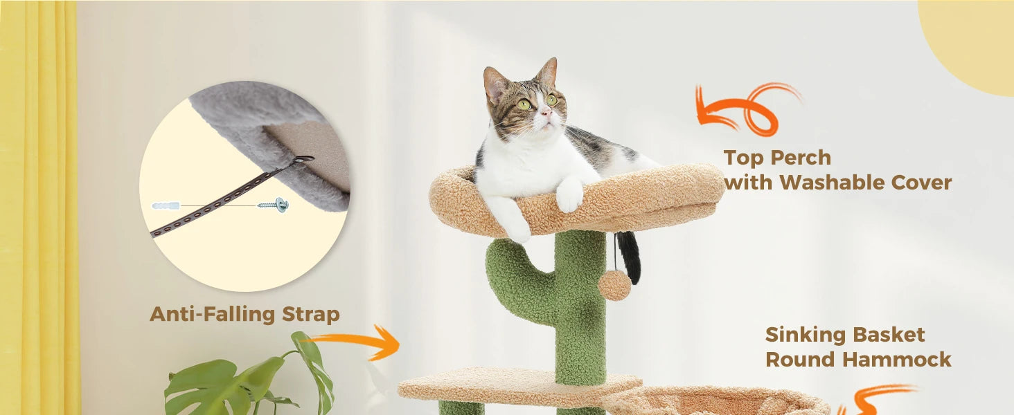 Lunara Cactus Cat Tree — Green
