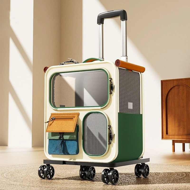 Lunara Roam Cat Carrier with Wheels Ideal for Travel Walking and Camping