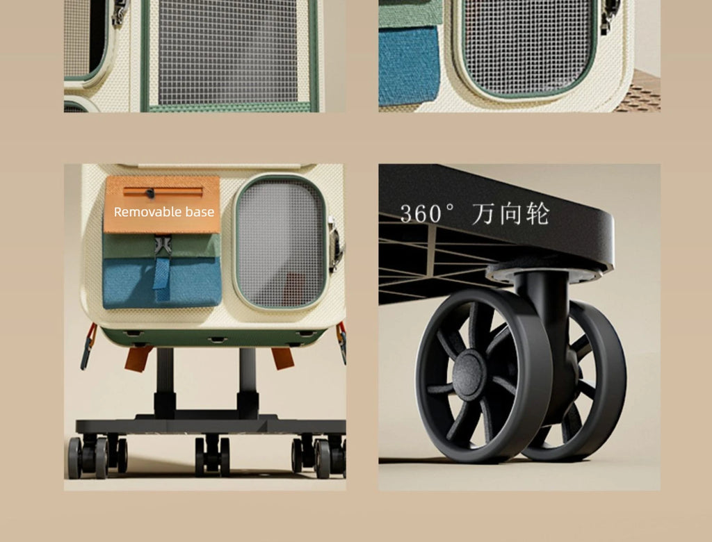 Lunara Roam Cat Carrier with Wheels Ideal for Travel Walking and Camping