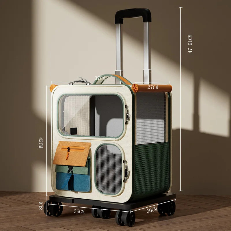Lunara Roam Cat Carrier with Wheels Ideal for Travel Walking and Camping