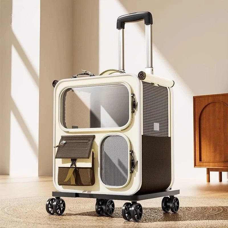 Lunara Roam Cat Carrier with Wheels Ideal for Travel Walking and Camping