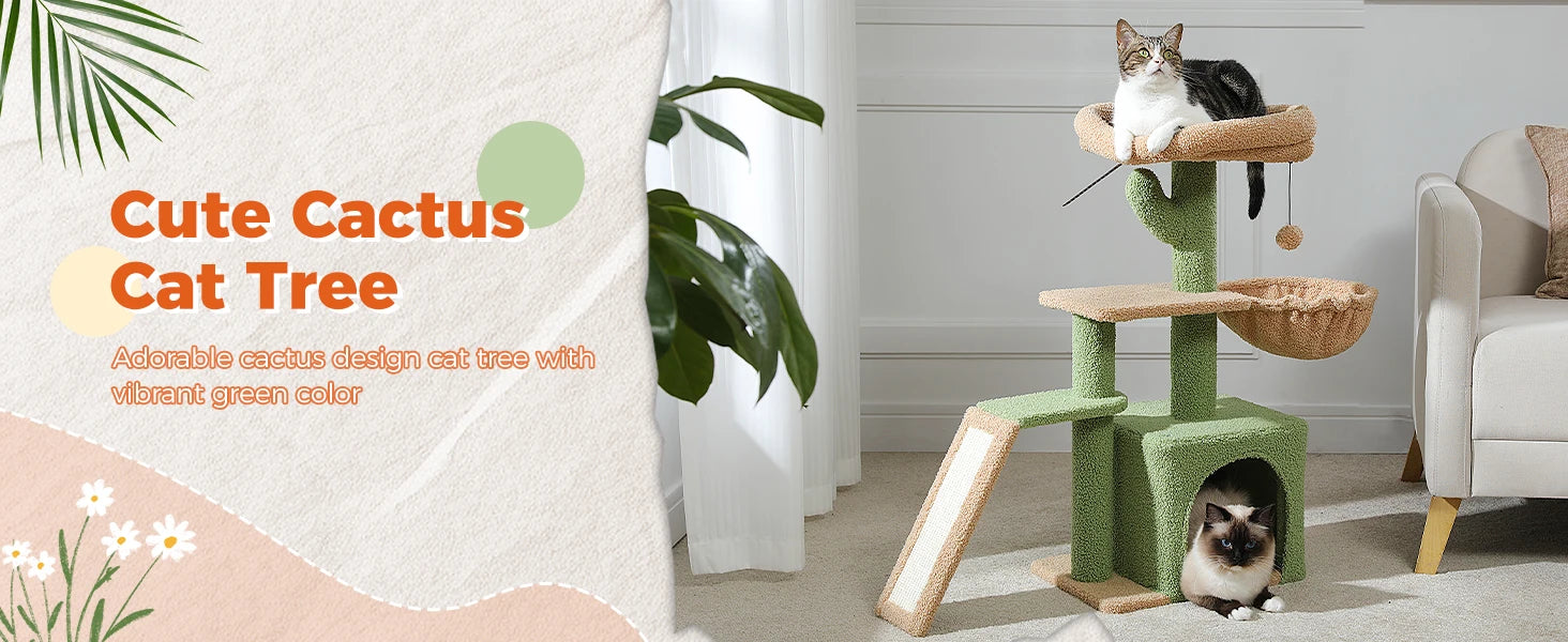 Lunara Cactus Cat Tree — Green