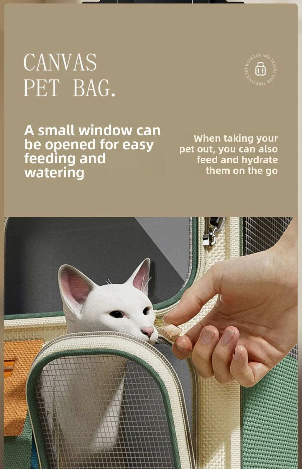 Lunara Roam Cat Carrier with Wheels Ideal for Travel Walking and Camping
